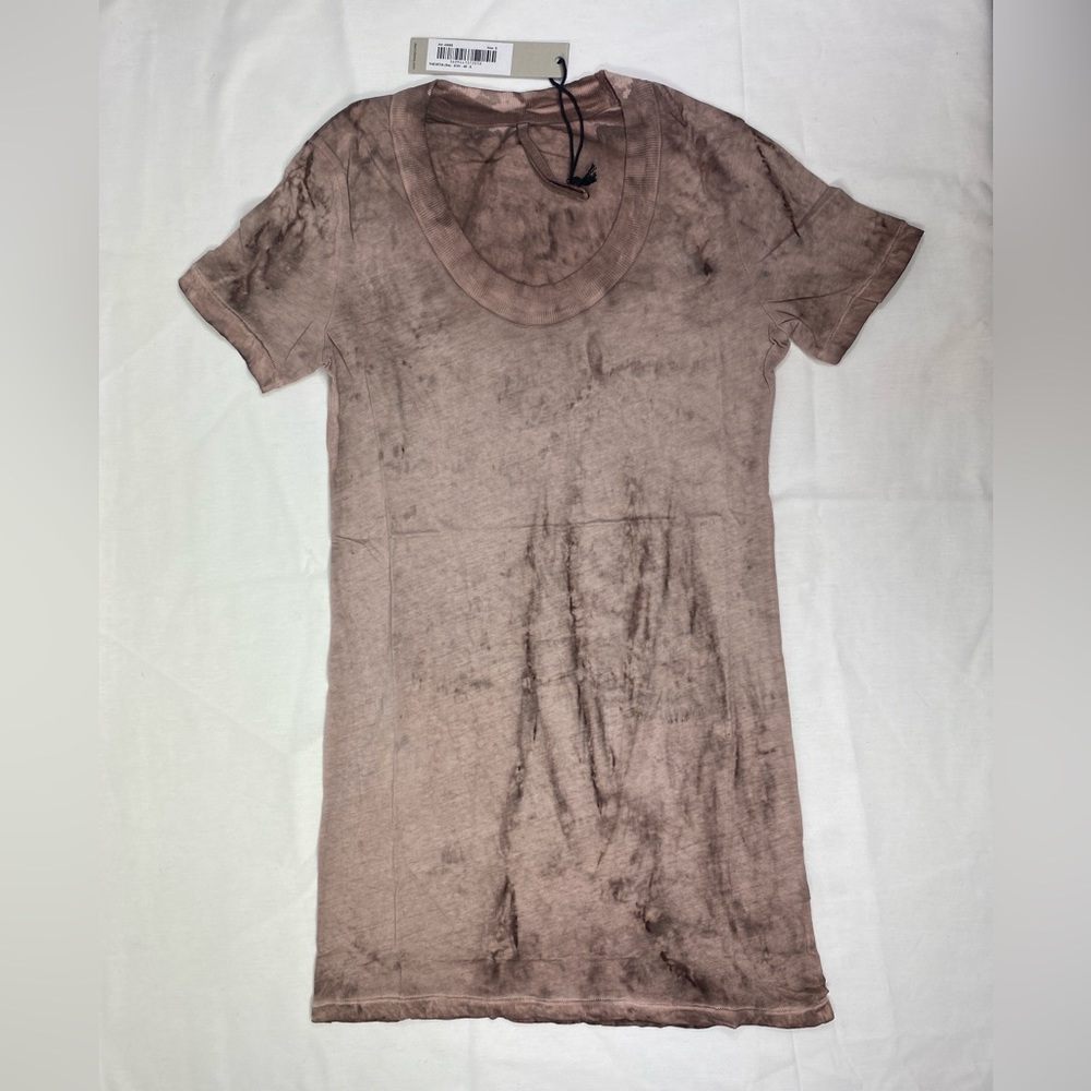 Damir Doma Long Tee Oil Slick Wash Light Weight Cotton Jersey Ribbed Crew Neck S